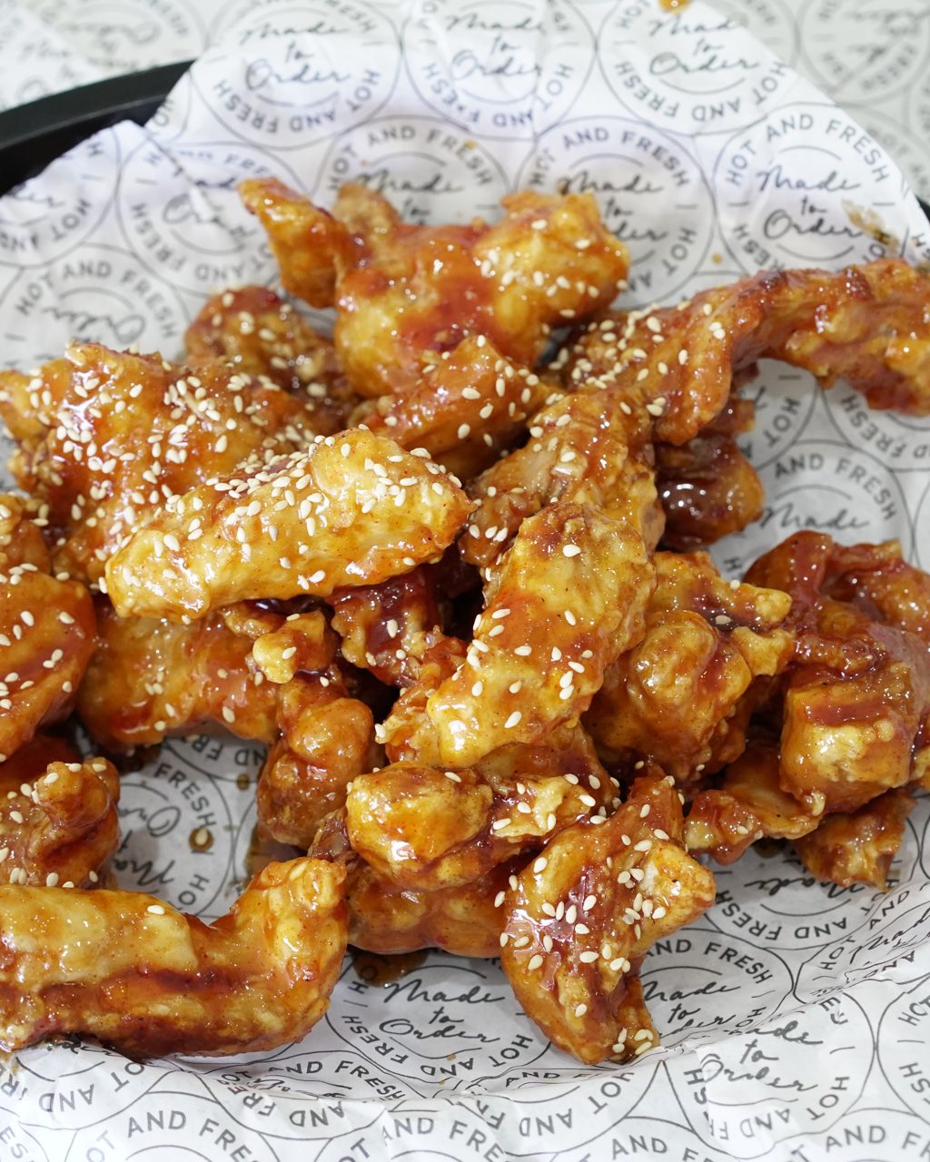 Close-up of Kokio fried chicken